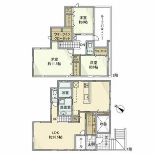 大阪府茨木市彩都あさぎ2丁目【一戸建】の間取り
