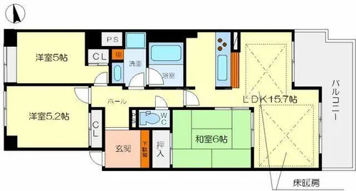 大阪府吹田市山田東3丁目【マンション】の間取り