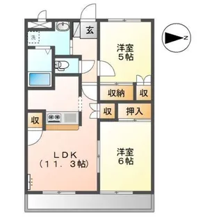 アムールエバーハイツ【1階】の間取り