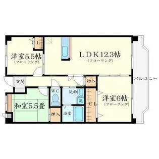 大阪府豊中市上新田3丁目【マンション】の間取り