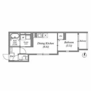 アンジュレジデンス石橋【1階】の間取り