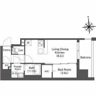 コンフォリア・リヴ南森町Ⅱ【2階】の間取り