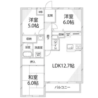 ノイシュロス【106号室】の間取り