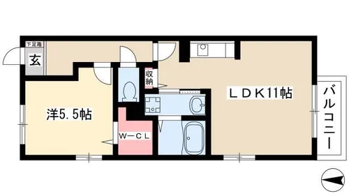 ウエストハイツB棟【2階】の間取り