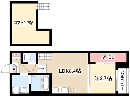 メゾンエトア【1階】の間取り