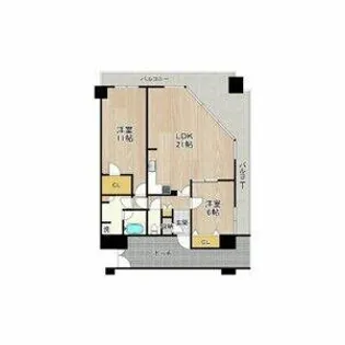 大阪府大阪市中央区高津2丁目【マンション】の間取り