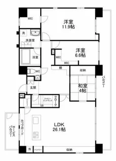 セイワパレス玉造【9階】の間取り