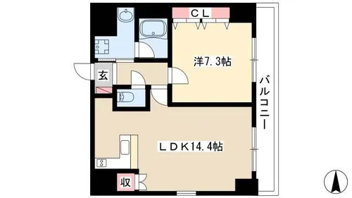 BSレジデンス栄【8階】の間取り
