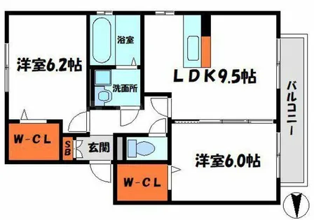 アムール【2階】の間取り
