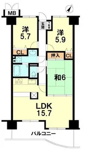 サンコート南草津【1103号室】の間取り