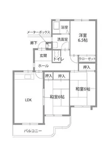 打出荘TーA棟【102号室】の間取り