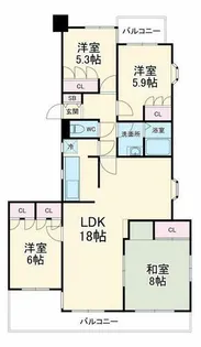 リブレ刀根山【3階】の間取り