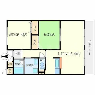 大阪府吹田市佐井寺1丁目【マンション】の間取り