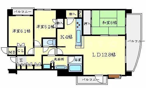グレイスフォート桃山台【2階】の間取り