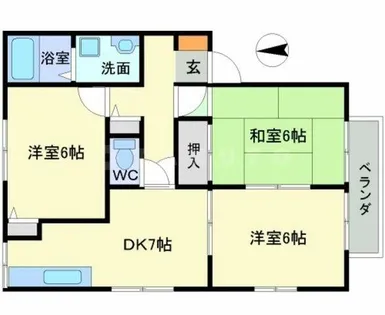 パーシモンハウスII F棟【2階】の間取り