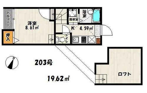 キューブ吉塚【2階】の間取り