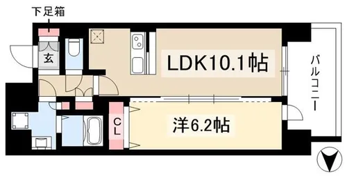 プレサンス丸の内リラティ【0801号室】の間取り