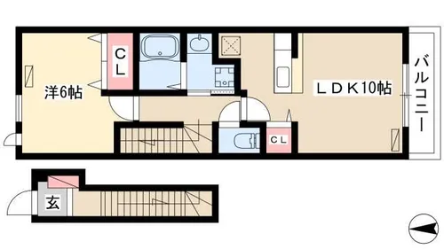 プリムローズ Ⅱ【202号室】の間取り