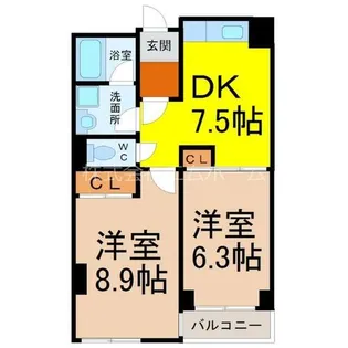 フォンテーヌナウ【502号室】の間取り