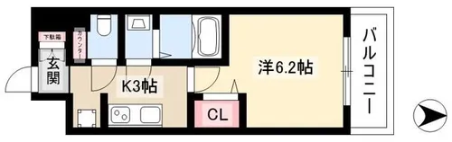 プレサンスNAGOYAシティオ【3階】の間取り