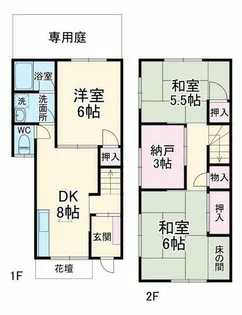 大阪府箕面市瀬川1丁目【テラスハウス】の間取り