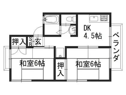 パレーシャル北浦【202号室】の間取り
