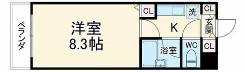 フェスタ天神【6階】の間取り