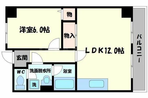 ベルビュー3番館【3階】の間取り