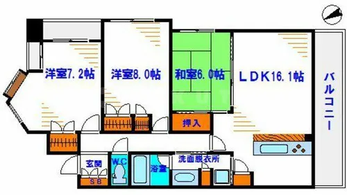 3LDKの間取り画像