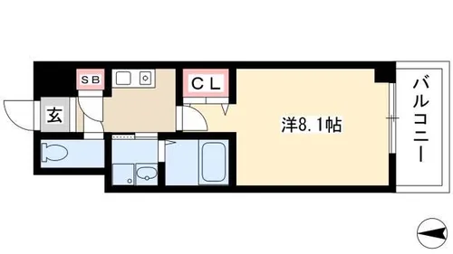 AHマンション泉【805号室】の間取り