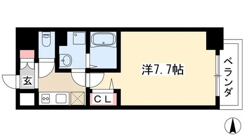 リバーコート砂田橋Ⅰ【10階】の間取り