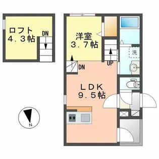 愛知県名古屋市北区杉栄町3丁目【アパート】の間取り