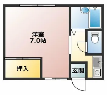 暁21・0号館【2C号室】の間取り