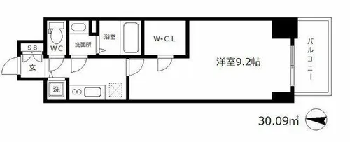 プレサンス江戸堀【7階】の間取り
