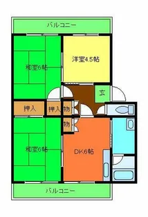 コーポラス府中【303号室】の間取り