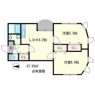 ヴィラヤマカワ【1階】の間取り