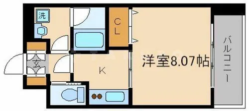 アーバンフラッツ西中島【7階】の間取り