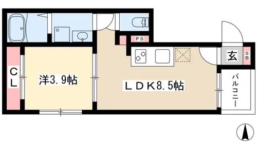ネマーレ大曽根【301号室】の間取り