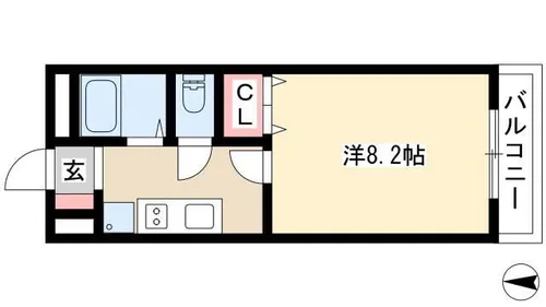 シャトーエトワール【205号室】の間取り
