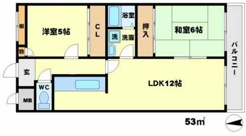 サニーセトル【3階】の間取り