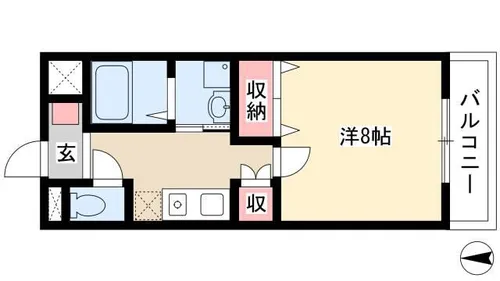 プルメリア・M【1-B号室】の間取り