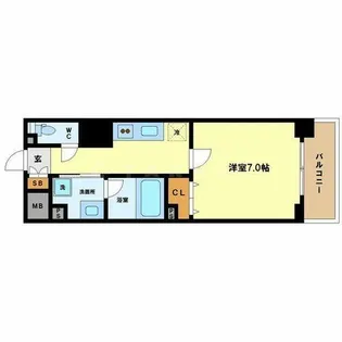 ハビテ靱センターコート【2階】の間取り