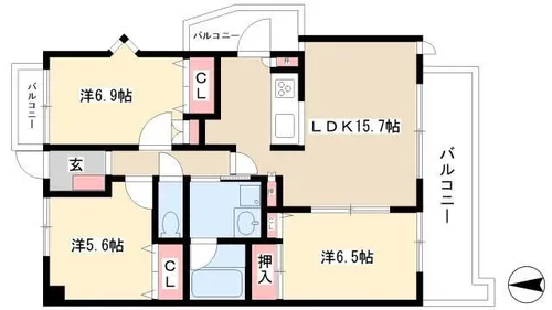 シンフォニー【7階】の間取り