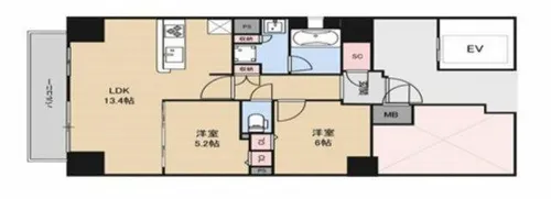 プレサンス心斎橋レヨン【7階】の間取り