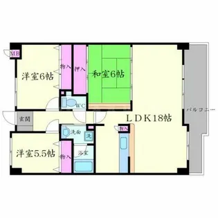 エトワール緑丘【4階】の間取り