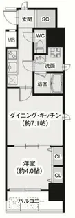 スプランディッド淀屋橋DUE【14階】の間取り