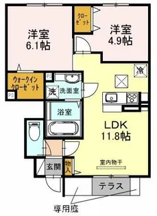 ポワログランメール【1階】の間取り