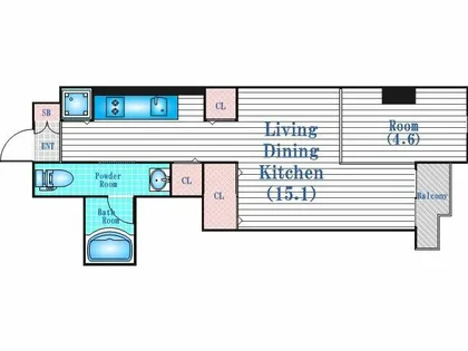 クリスタルブライト天満橋リバーサイド【7階】の間取り