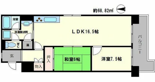 パルムハウス江坂【805号室】の間取り