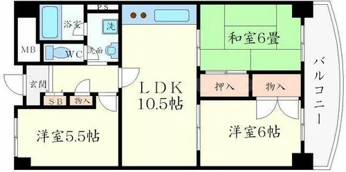 北千里アーバンライフ【4階】の間取り